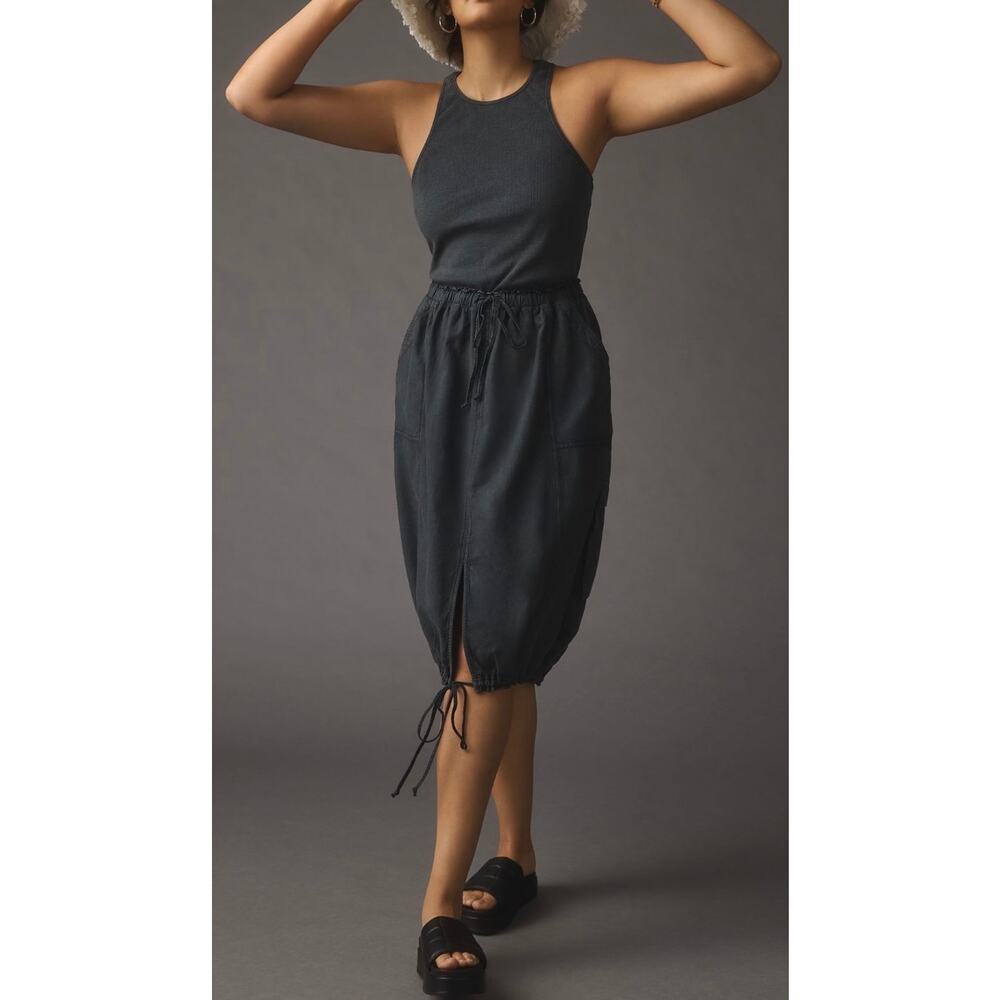 Daily Practice Anthropologie Midi Dress Gray Racerback Twofer Cargo Skirt XS
